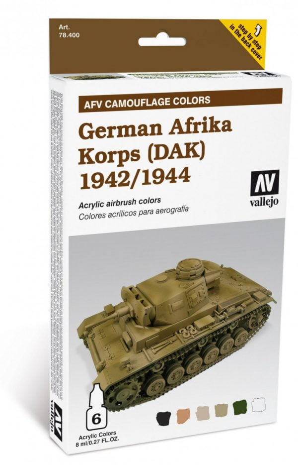 Afrika Korps allemand 1942-1944 (DAK) Lot de 6 par Vallejo 78410