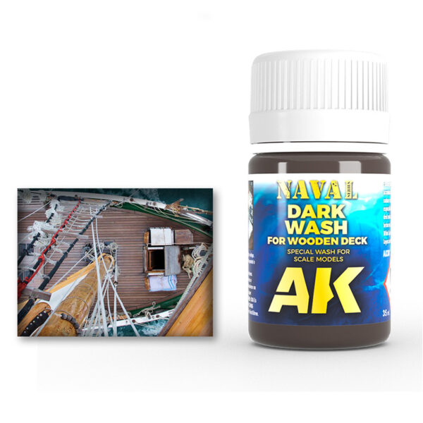 Dark Wash for Wood Deck Naval Weathering by AK Interactive AKI 301 Swatch