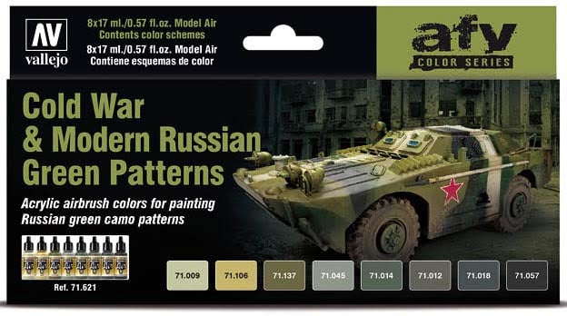 Vallejo Paint 17ml Bottle Cold War & Modern Russian Green Patters Model Air  AFV Paint Set (8 Colors) 