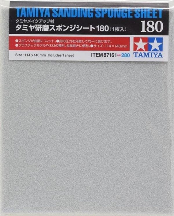 Tamiya Sanding Sponge Sheet 180 Grit 87161