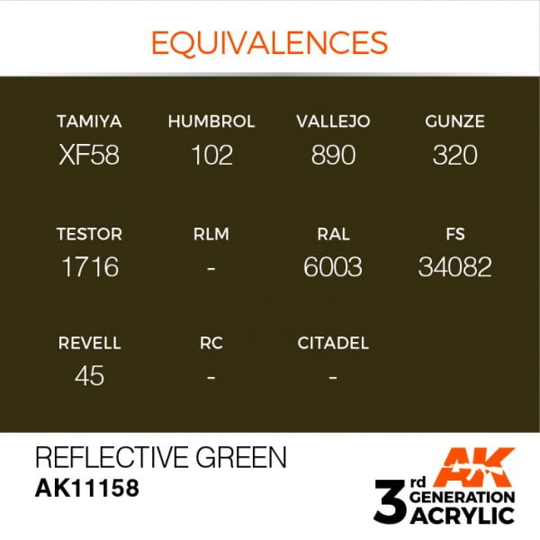 EQUIVALENCES AK Interactive Acrylic Reflective Green Standard 11158