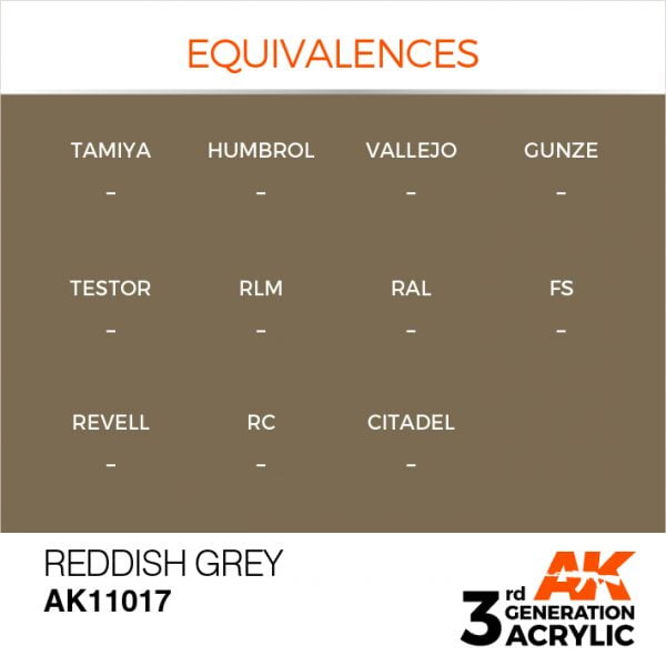 EQUIVALENCES AK Interactive Acrylic Reddish Grey Standard 11017