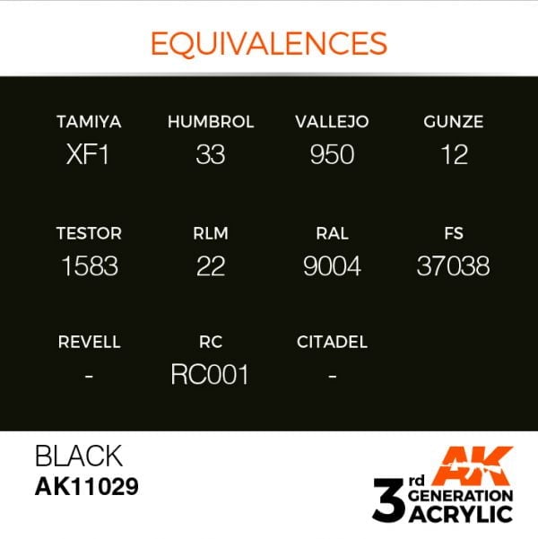 EQUIVALENCES AK Interactive Acrylic Black Intense 11029