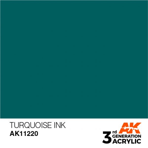 AK Interactive Acrylic Turquoise Ink 11220