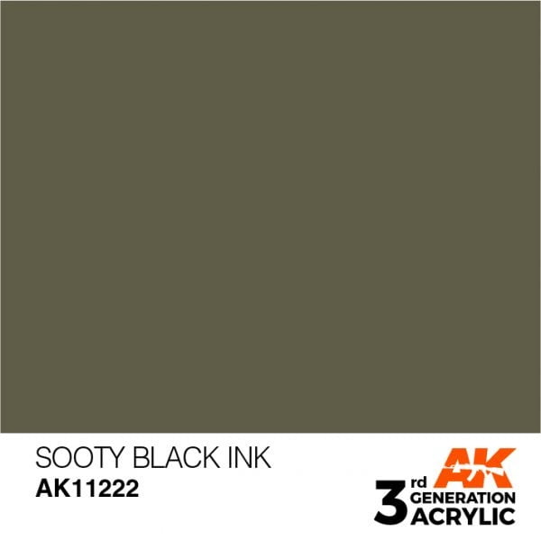 AK Interactive Acrylic Sooty Black Ink 11222