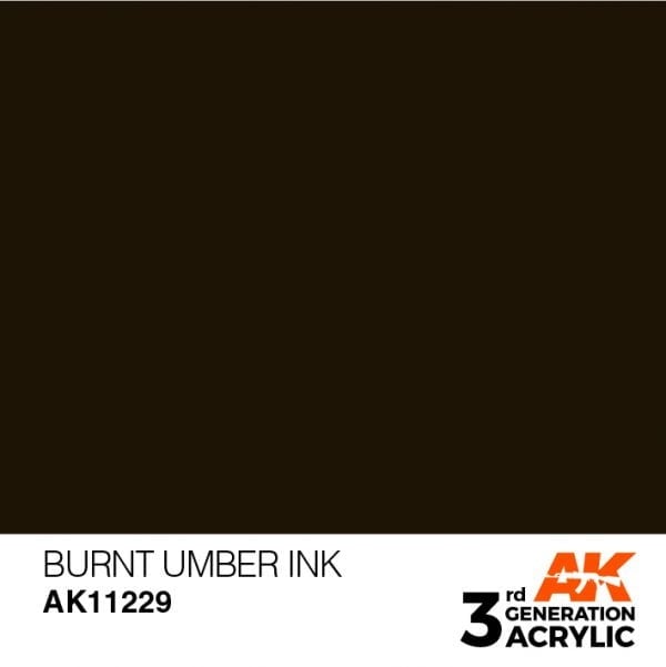 AK Interactive Acrylic Burnt Umber Ink 11229