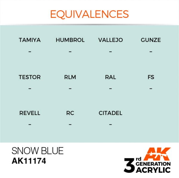 EQUIVALENCES AK Interactive Acrylic Snow Blue Standard 11174