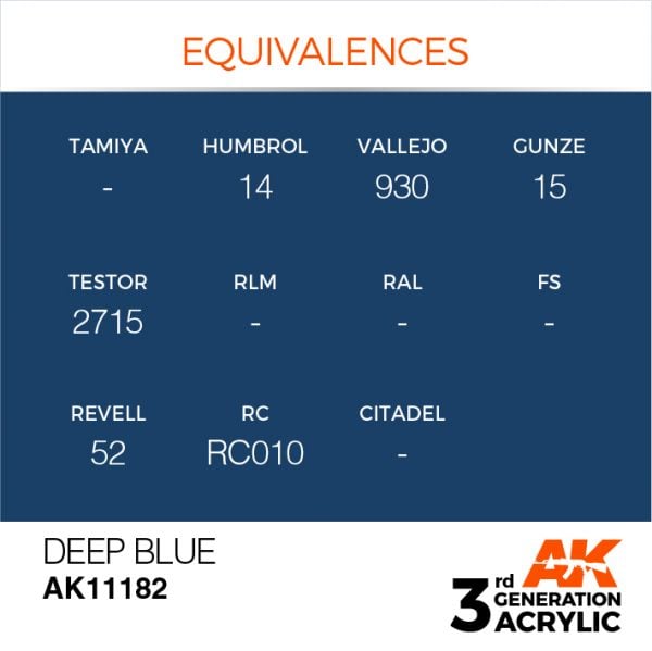 EQUIVALENCES AK Interactive Acrylic Deep Blue Intense 11182