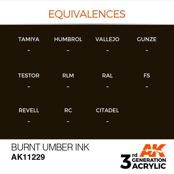 EQUIVALENCES AK Interactive Acrylic Burnt Umber Ink 11229