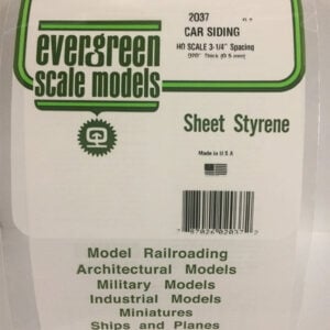 Evergreen .020 inch Thick HO Scale Freight Car Siding Opaque White Polystyrene 2037 Package