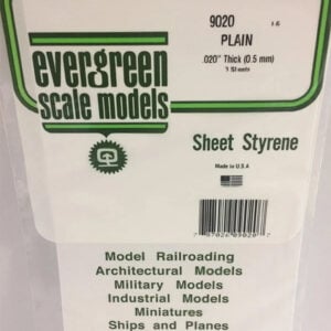 Evergreen .020 inch Thick Pack of 3 White Polystyrene Sheet EVE 9020 Package