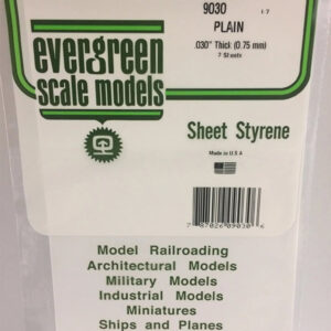 Evergreen .030 inch Thick Pack of 2 White Polystyrene Sheet EVE 9030 Package