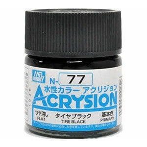 Mr Hobby Acrysion Tire Black Flat Primary N77