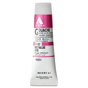 Holbein Acrylic Gouache Metallic Red 20ml D182C