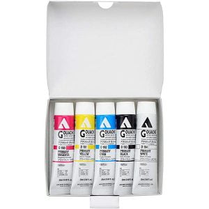 Holbein Acrylic Gouache Primary Paint Set of 5 20ml D421