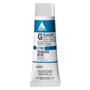 Holbein Acrylic Gouache Peacock Blue 20ml D096A