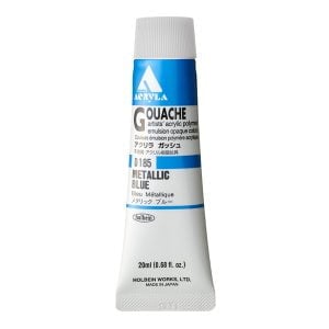 Holbein Acrylic Gouache Metallic Blue 20ml D185C