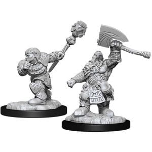 Wizkids Magic The Gathering Unpainted Miniatures Wave 14 Dwarf Fighter & Dwarf Cleric 90276