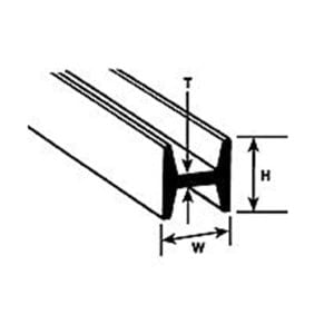 Plastruct 1/4" Styrene H Column 90546