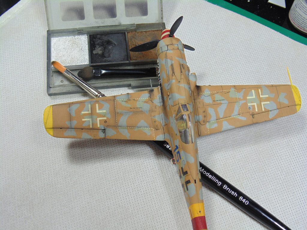 Dry Brushing Techniques Tutorial For Plastic Model Kits Canada S   DSC01805 Overhead Of A Bf 190d With Weathering B And Brush 1024x768 