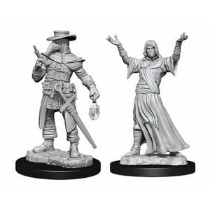 Wizkids Deep Cuts Unpainted Miniatures Wave 15 Plague Doctor and Cultist 90338