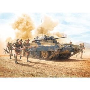 Italeri Crusader Mk.II with 8th Army Infantry Figures 1:35 Scale 6579