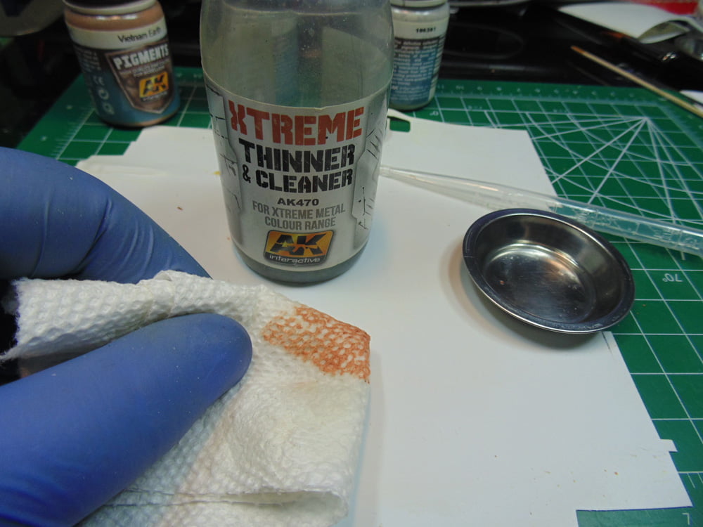 Paper Towel with Soiled Edge and AK Interactive Xtreme Cleaner