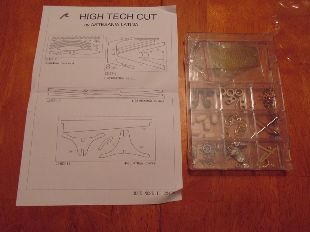 Parts Sheet with Clear Box of Parts