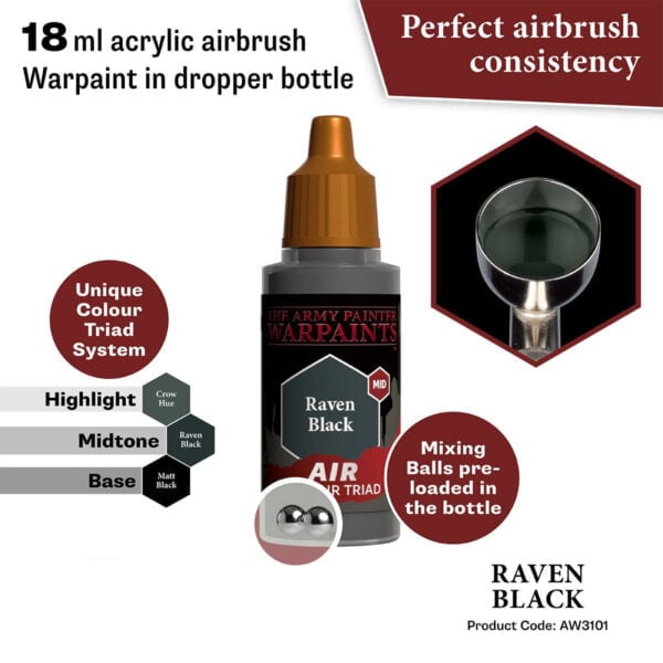 The Army Painter Air Raven Black 18ml AW3101