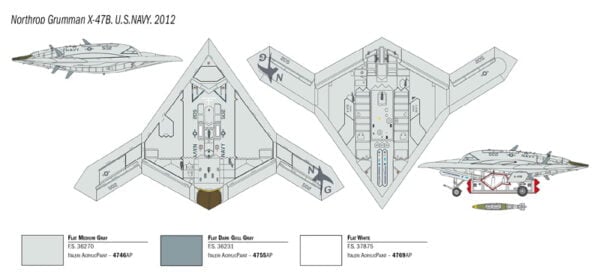 Italeri X-47B Unmanned Combat Aircraft System 1:72 Scale 1421