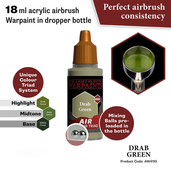 The Army Painter Air Drab Green 18ml AW4110