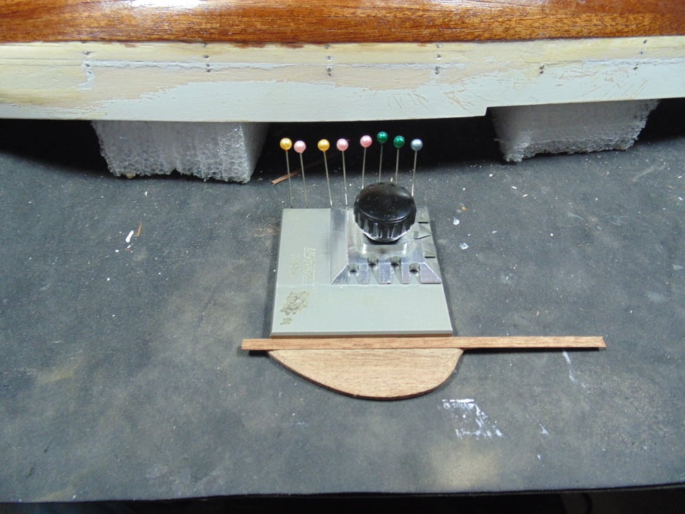 Rudder with Photo Etch Bender and Stick Pins.