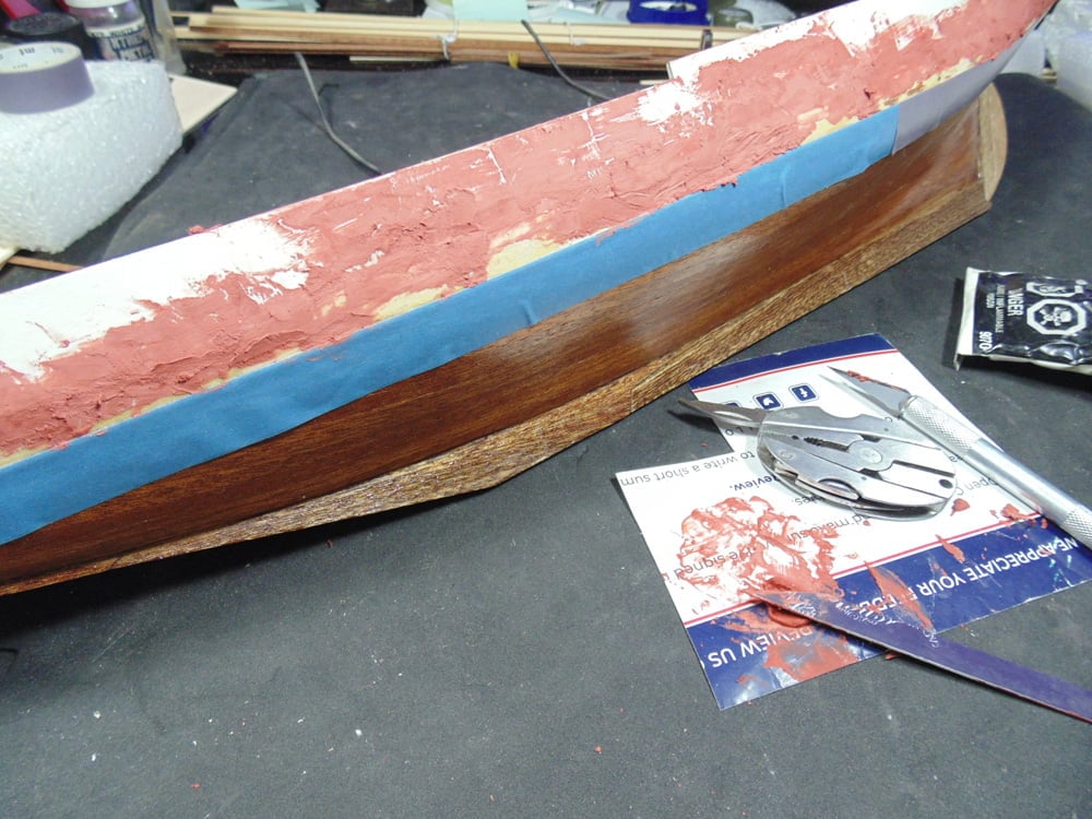 Salmon Colored Filler on Hull