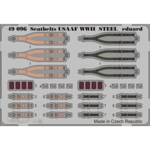 Eduard Aircraft Seatbelts USAAF WWII Steel Photo-etched Accessories 1/48 Scale 49096