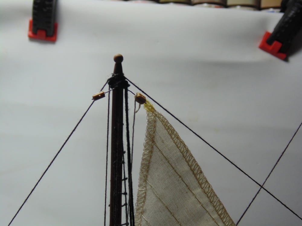 Foremast top with hung sail