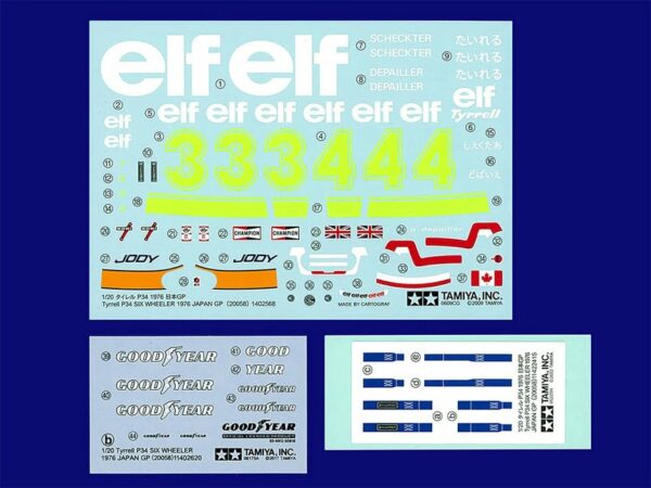Tamiya Tyrrell P34 Six Wheeler 1976 Japon GP avec Photoetch 1/20 Échelle 20058