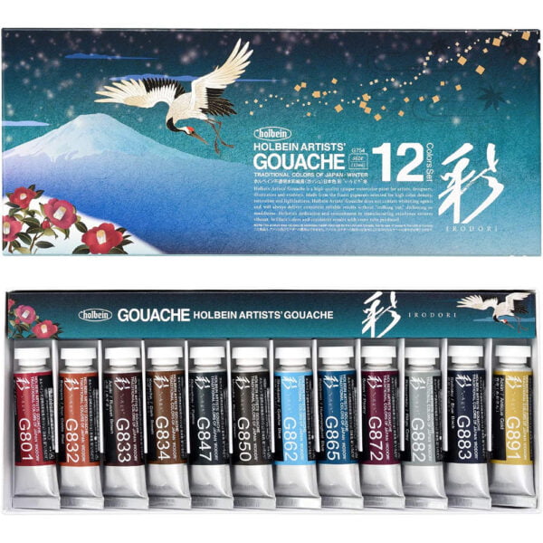 Holbein Artist Gouache Irodori Set of 12 Tubes 15ml Each Winter G754