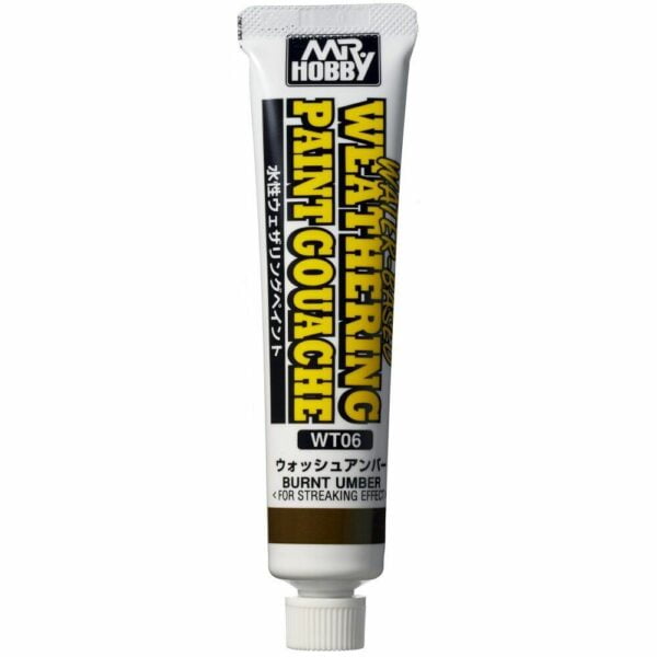 Mr Hobby Water-Based Weathering Paint Gouache Burnt Umber 20ml WT06