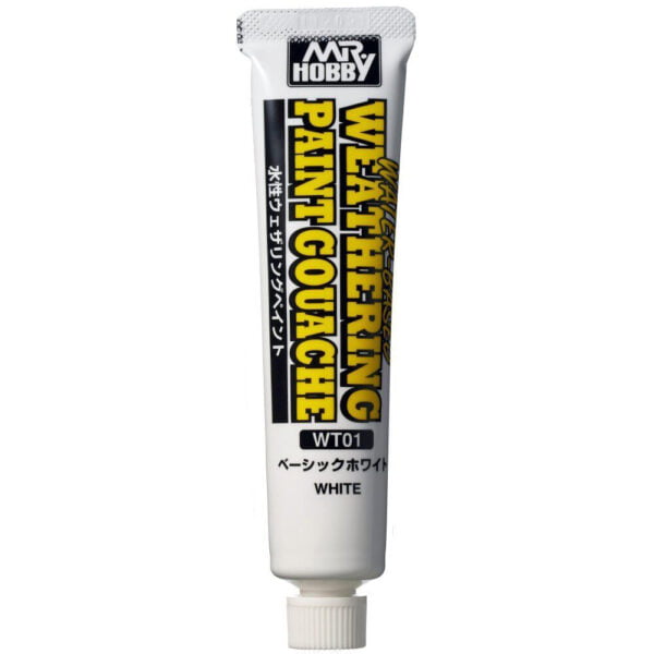 Mr Hobby Water-Based Weathering Paint Gouache White 20ml WT01