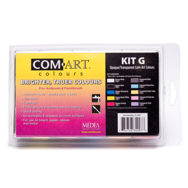 Iwata ComArt Kit G Set of 10 Opaque/Transparent Art Colours