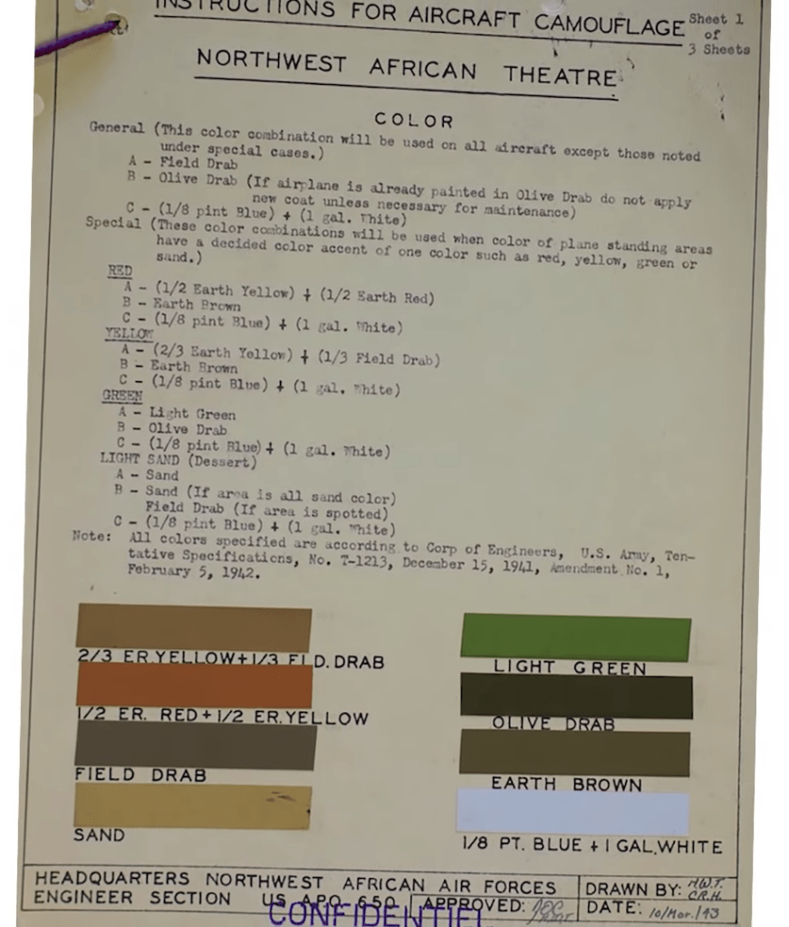 Instructions for Aircraft Camouflage Northwest African Theatre - cropped