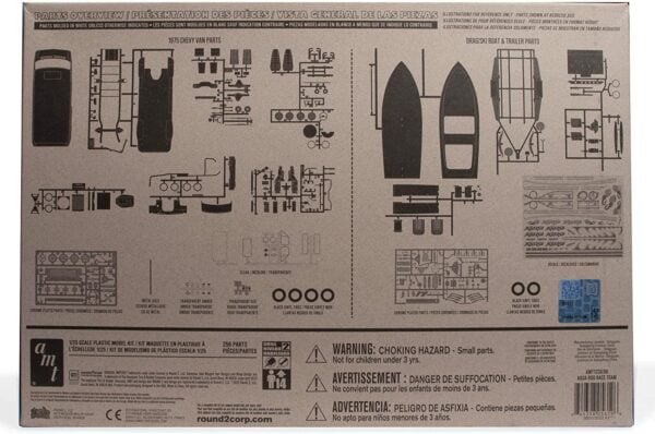 AMT Aquarod Race Team with Boat Trailer 1975 Chevy Van 1/25 Scale 1338