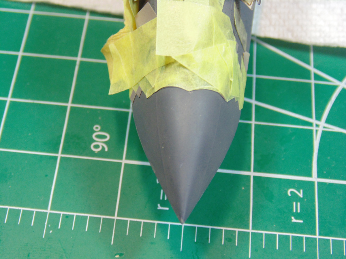 Yellow tape on belly nose cone