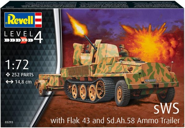 Revell sWs with Flak 43 and Sd.Ah.58 Ammo Trailer 1/72 Scale RVG 03293