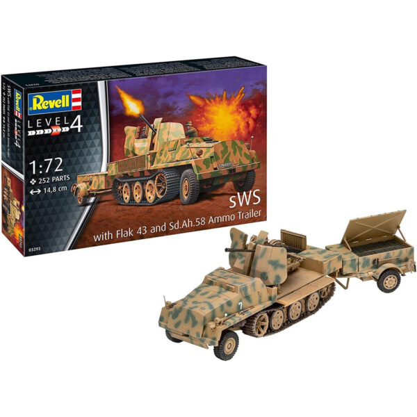 Revell sWs with Flak 43 and Sd.Ah.58 Ammo Trailer 1/72 Scale RVG 03293