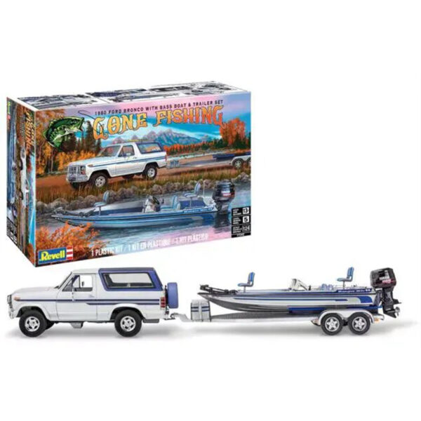 Revell 1980 Ford Bronco with Bass Boat and Trailer Set 1/24 Scale RMX 85-7242 17242