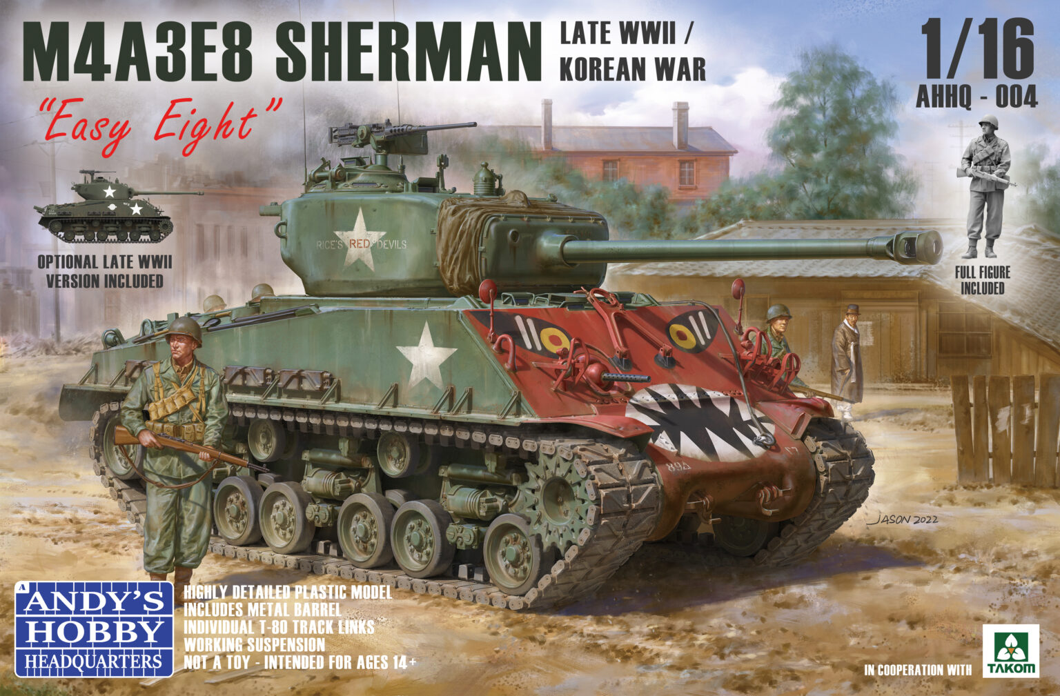 Andys HHQ M4A3E8 Sherman Easy Eight Late WWII Korean War with Figure ...