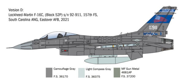 Italeri F-16C Fighting Falcon 1/48 Scale 2825