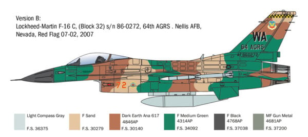 Italeri F-16C Fighting Falcon 1/48 Scale 2825