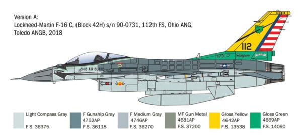 Italeri F-16C Fighting Falcon 1/48 Scale 2825